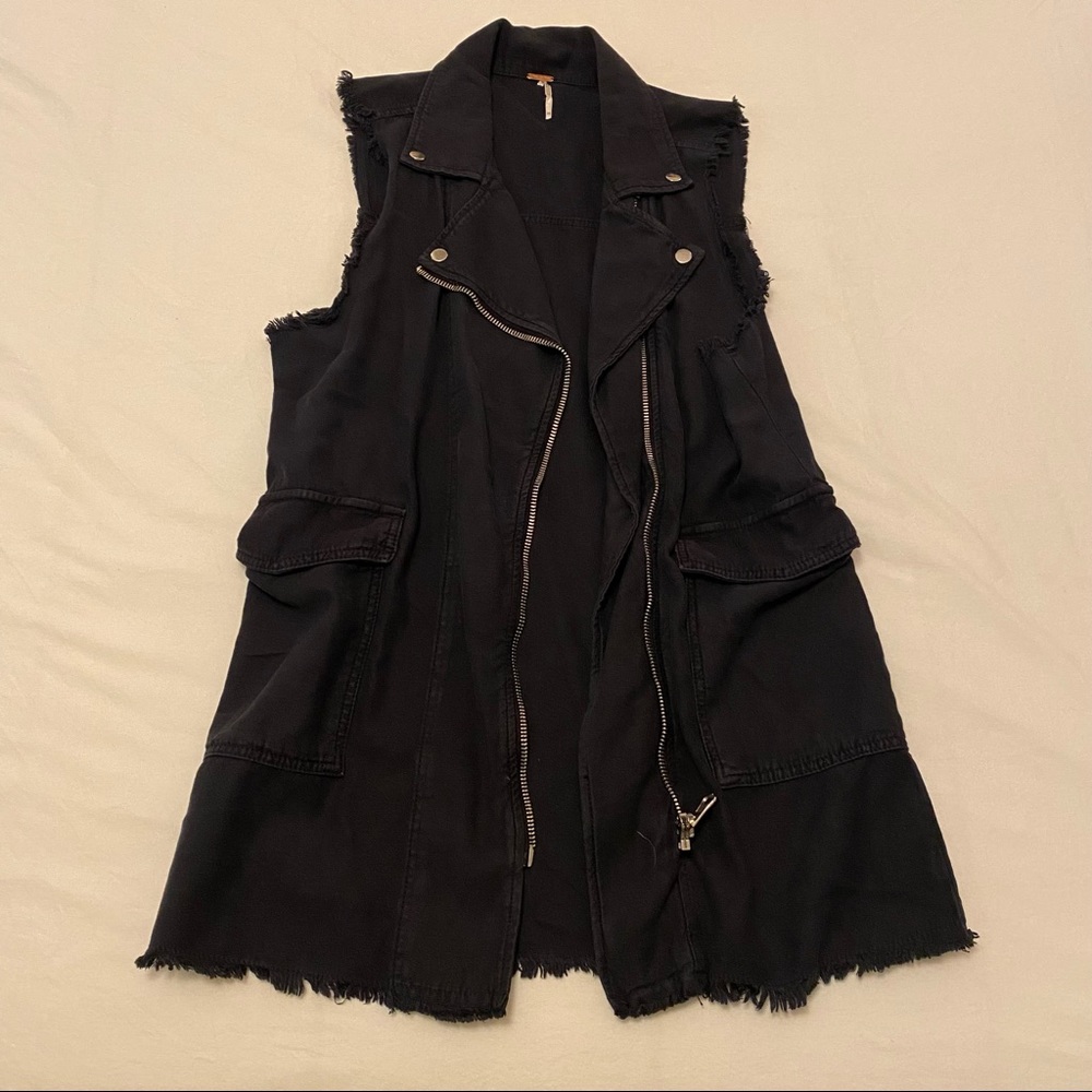 Free People Zip-Up Long Vest